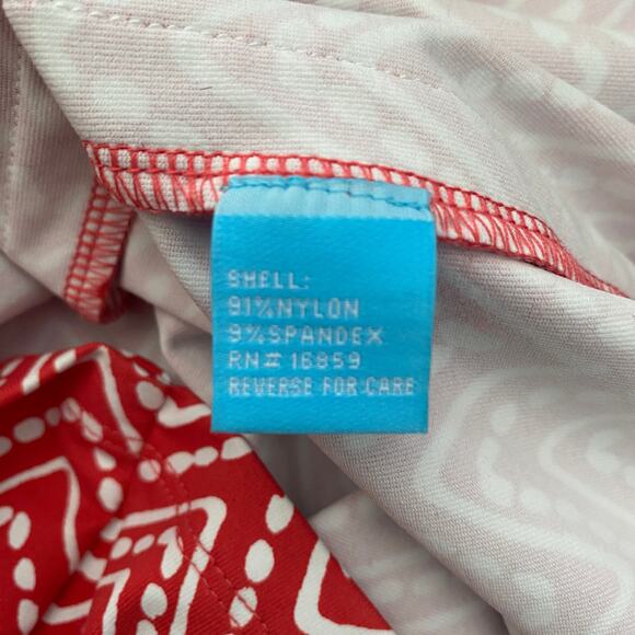 J. Mclaughlin Casual Dress Women's Size M Red Chevron Square Neck Short Sleeve - Picture 5 of 6